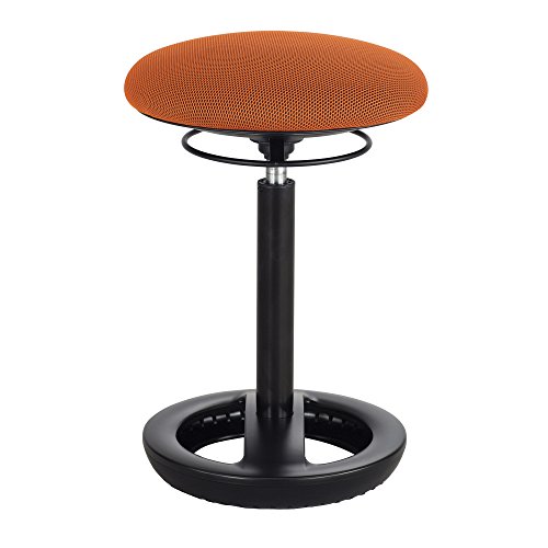 Twixt Desk Height Ergonomic Stool, 22.5" Seat Height, Supports up to 250 lbs., Orange Seat/Orange Back, Black Base