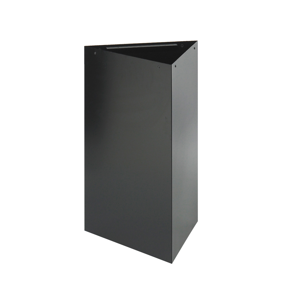 Trifecta Receptacle 30" High Base, Triangular, 17gal, Black