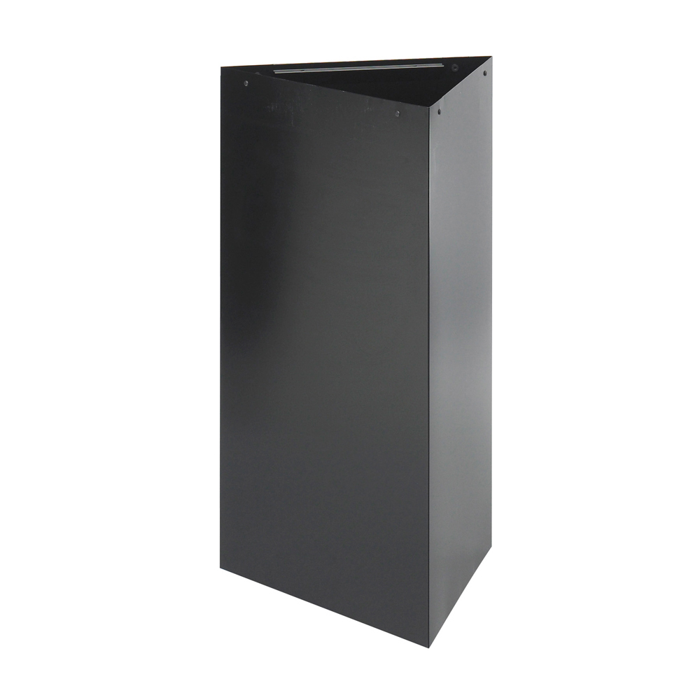 Trifecta Receptacle 34" High Base, Triangular, 19gal, Black