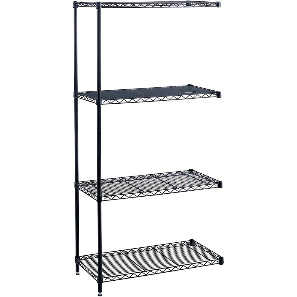 Safco Industrial Wire Shelving Add-On Unit - 36" x 18" x 72" - 4 x Shelf(ves) - Leveling Glide, Adjustable Leveler, Adjustable F