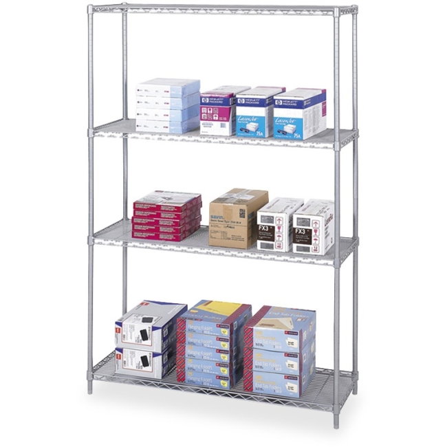 Industrial Wire Shelving - 48" x 18" x 72" - 4 x Shelf(ves) - Gray