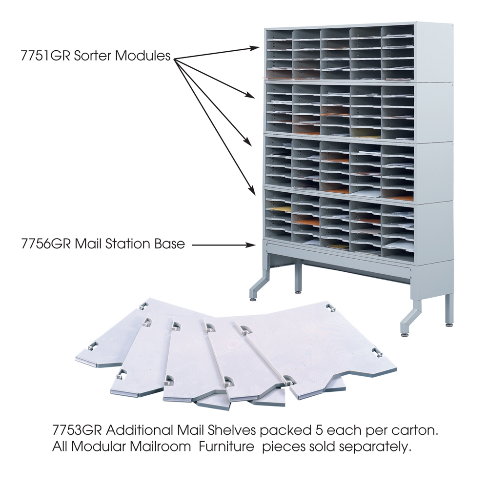 E-Z Sort Additional Mail Trays Gray