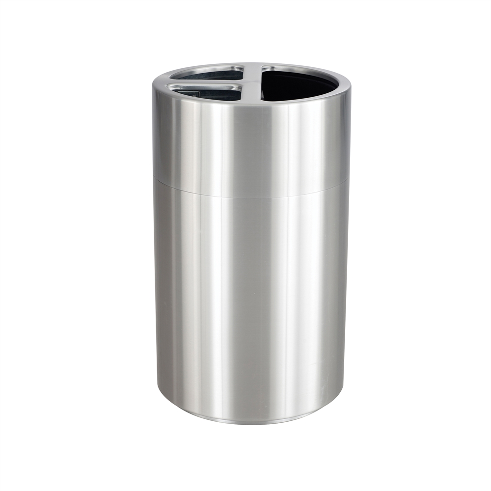 Triple Recycling Receptacle Stainless Steel