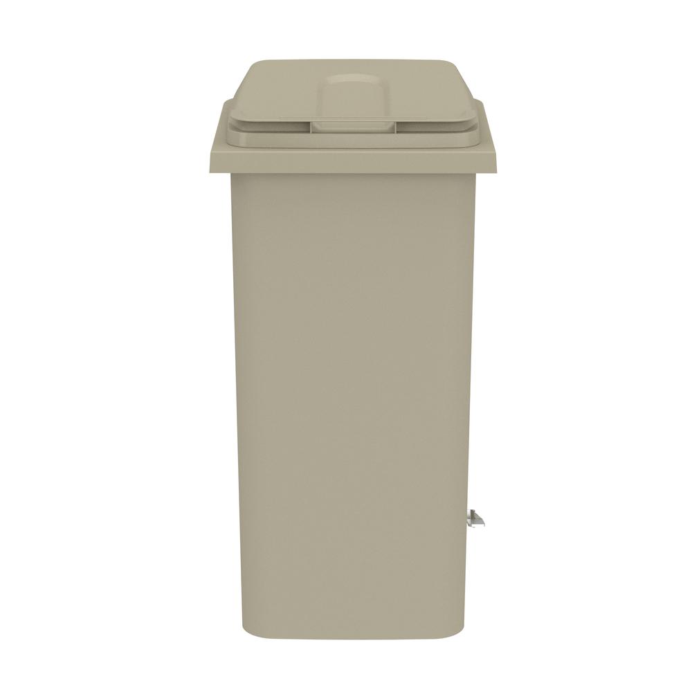 Plastic Step-On Receptacle, 32 Gallon - Tan