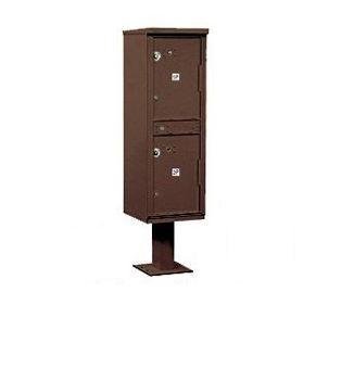 Outdoor Parcel Locker (Includes Pedestal) - 2 Compartments - Bronze - USPS Access