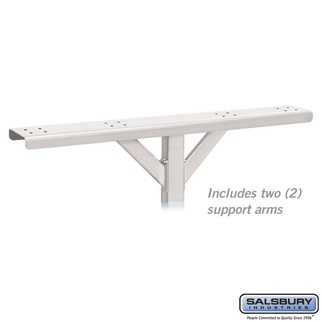 Spreader - 4 Wide with 2 Supporting Arms - for Roadside Mailboxes - White