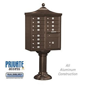 Regency Decorative Cluster Box Unit - 12 A Size Doors - Type II - Bronze - Private Access