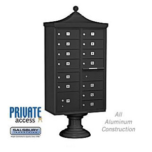 Regency Decorative Cluster Box Unit - 13 B Size Doors - Type IV - Black - Private Access