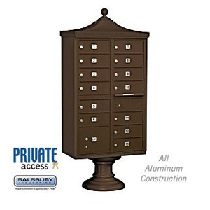 Regency Decorative Cluster Box Unit - 13 B Size Doors - Type IV - Bronze - Private Access