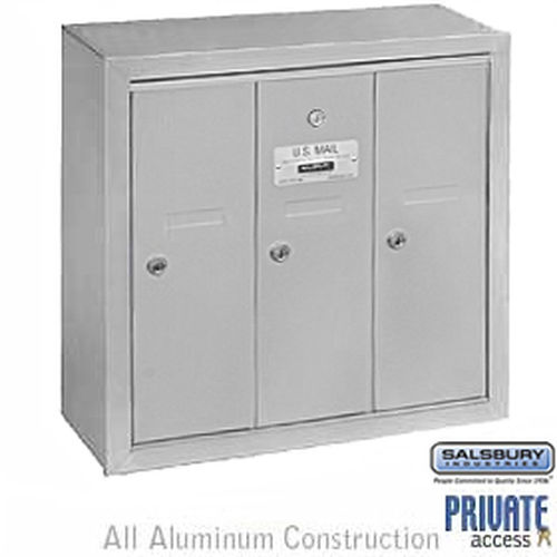 Vertical Mailbox (Includes Master Commercial Lock) - 3 Doors - Aluminum - Surface Mounted - Private Access