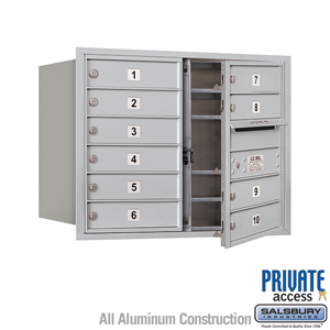 4C Horizontal Mailbox (Includes Master Commercial Lock) - 6 Door High Unit (23 1/2 Inches) - Double Column - 10 MB1 Doors - Alum