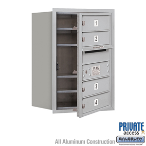 4C Horizontal Mailbox (Includes Master Commercial Lock) - 6 Door High Unit (23 1/2 Inches) - Single Column - 4 MB1 Doors - Alumi