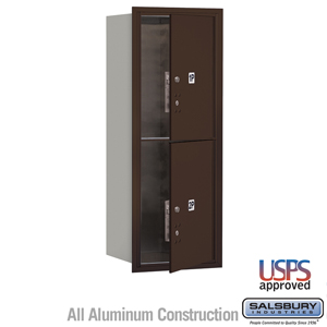 4C Horizontal Mailbox - 10 Door High Unit (37 1/2 Inches) - Single Column - 2 PL5s - Bronze - Front Loading - USPS Access