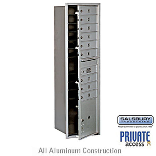 4C Horizontal Mailbox - Maximum Height Unit - Single Column - 9 MB1 Doors / 1 PL - Aluminum - Front Loading - Private Access