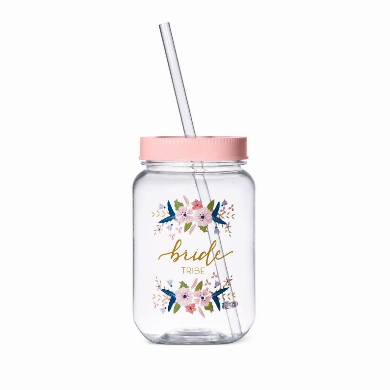 Plastic Mason Jar with Logo 16 oz