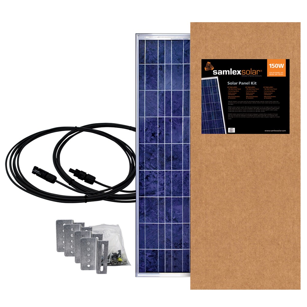 Solar Panel Kit, 150 Watts With Cables And Mounting Brackets