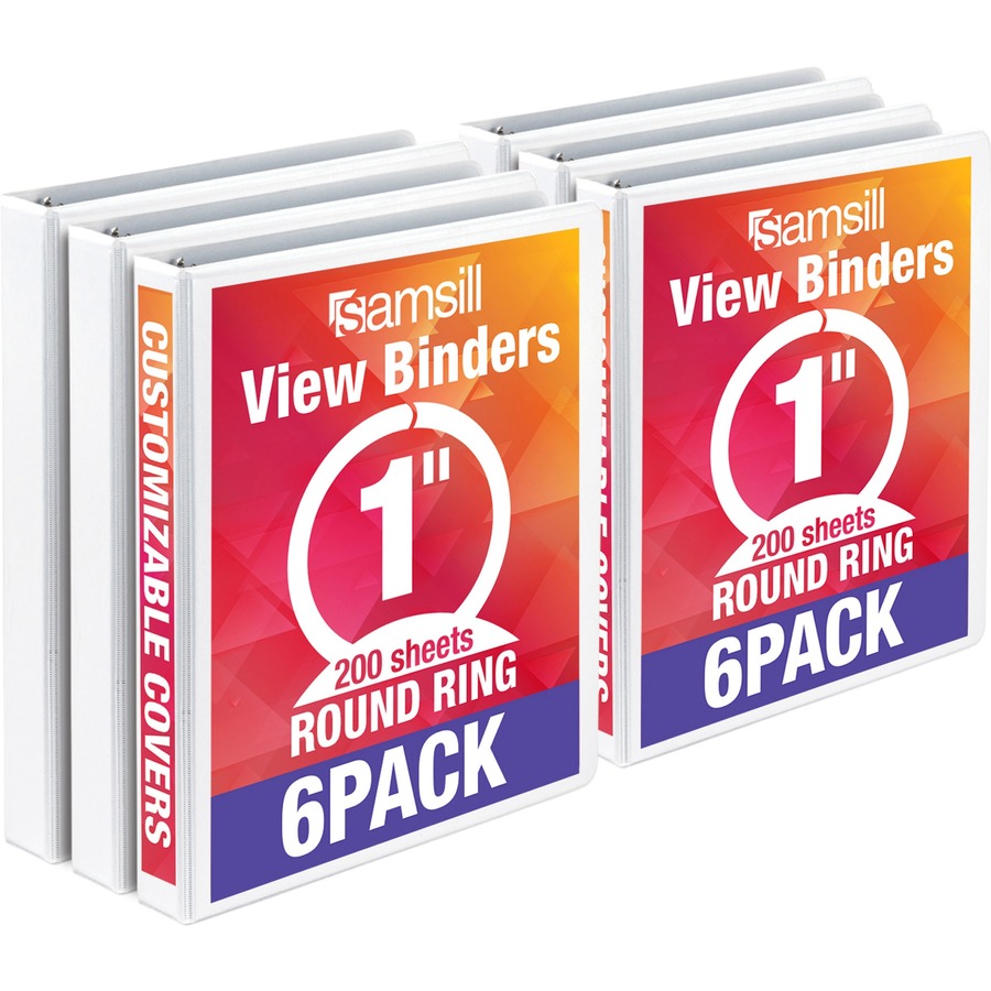 Economy View Binder 1" White 6 pack