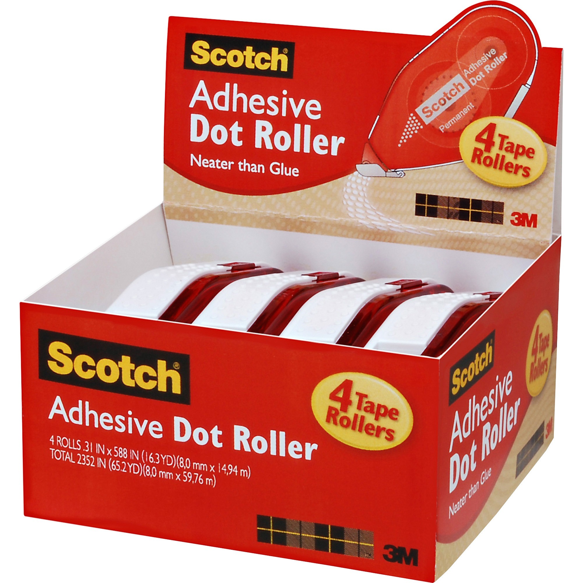 Scotch Double-Sided Tape Runner - 4 / Pack - Clear