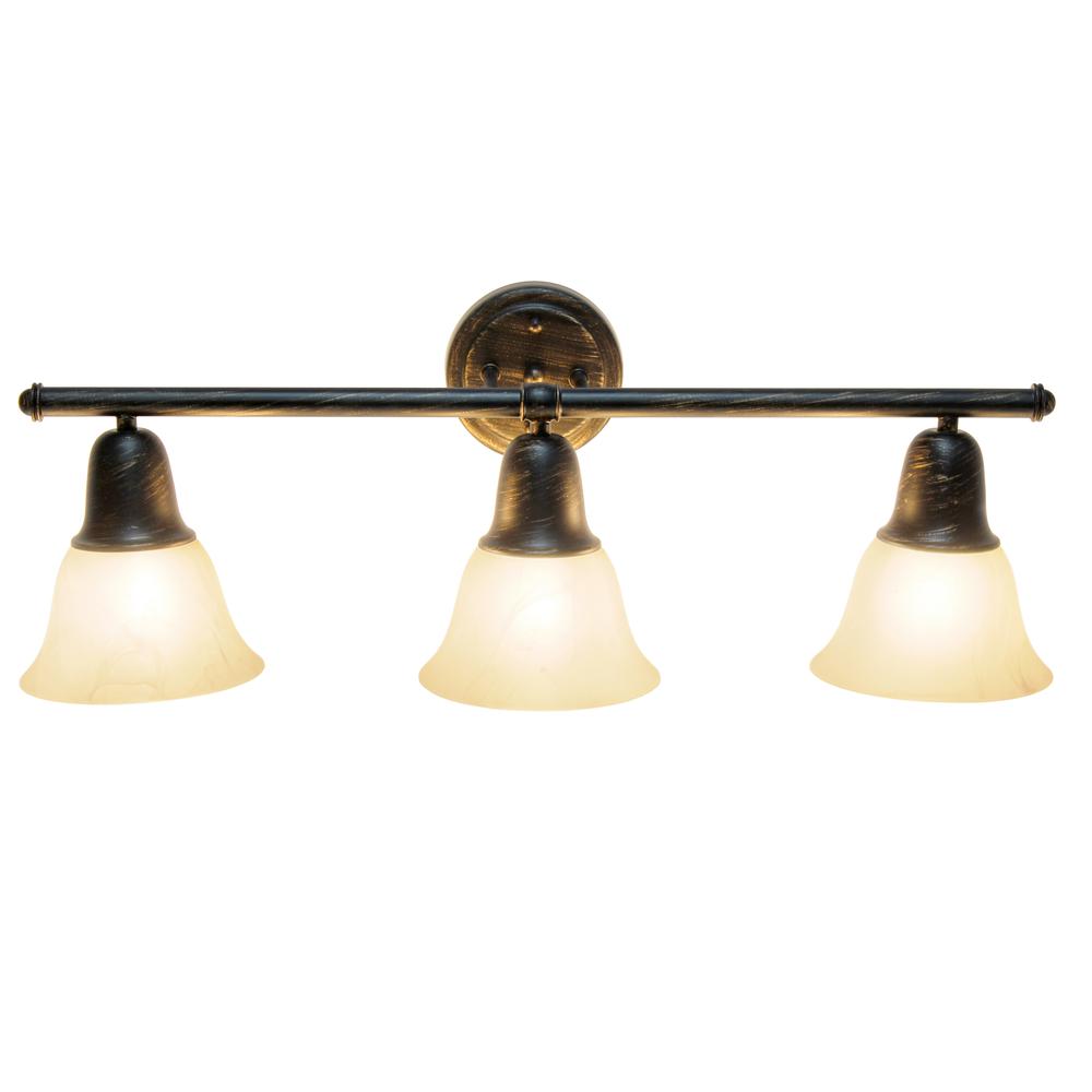 26.5" 3 Light Straight Metal Bar Wall Vanity Fixture, Oil Rubbed Bronze