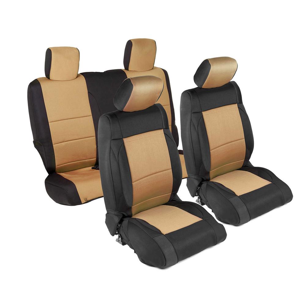 JEEP 13-18 WRANGLER JK - 2 DOOR NEOPRENE SEAT COVER SET FRONT/REAR - TAN