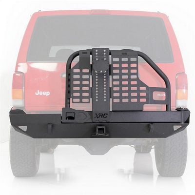 84-01 CHEROKEE (XJ) 2/4 DOOR XRC REAR BUMPER W/HITCH & TIRE CARRIER - BLACK TEXTURED