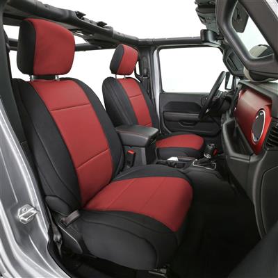 SMITTYBILT NEOPRENE SEAT COVER SET FRONT/REAR - RED GEN 1