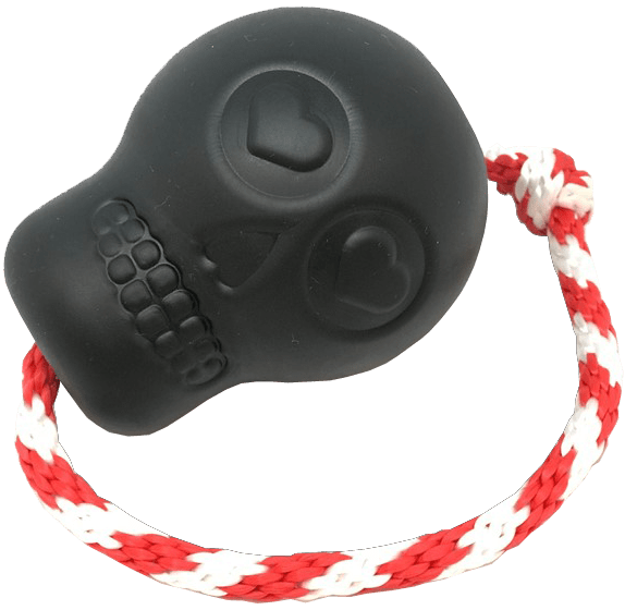 USA-K9 Skull Durable Rubber Chew Toy, Treat Dispenser, Reward Toy, Tug Toy, and Retrieving Toy
