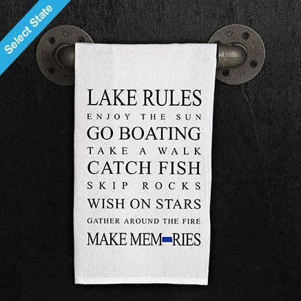Lake rules, enjoy the sun, go boating... / Kitchen Towel