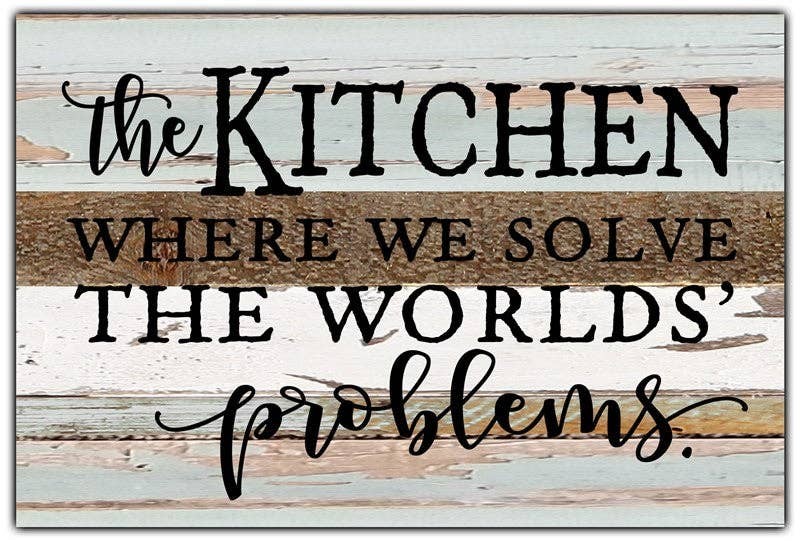 The kitchen: where we solve the worlds'... Wall Sign