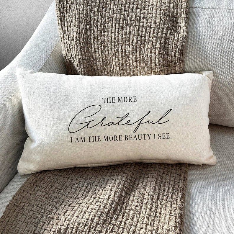 The more Grateful I am the more... / Lumbar Pillow Cover