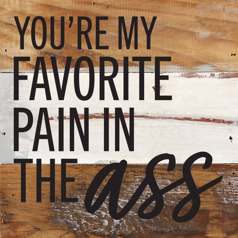 You're my favorite pain in the ass... Wall Sign 6x6 BW - Blue Whisper with Black Print