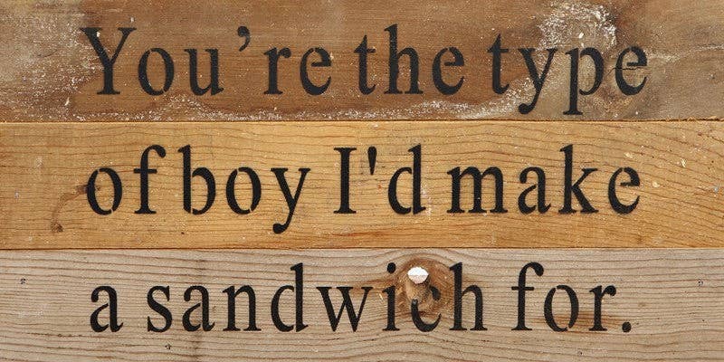 You're the type of boy I'd make a sandwich... Wall Sign