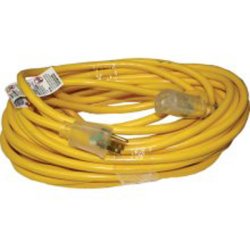 25FT SJTW 10/3 OUTDOOR EXTENSION CORD W/ LIGHTED END (YELLOW)