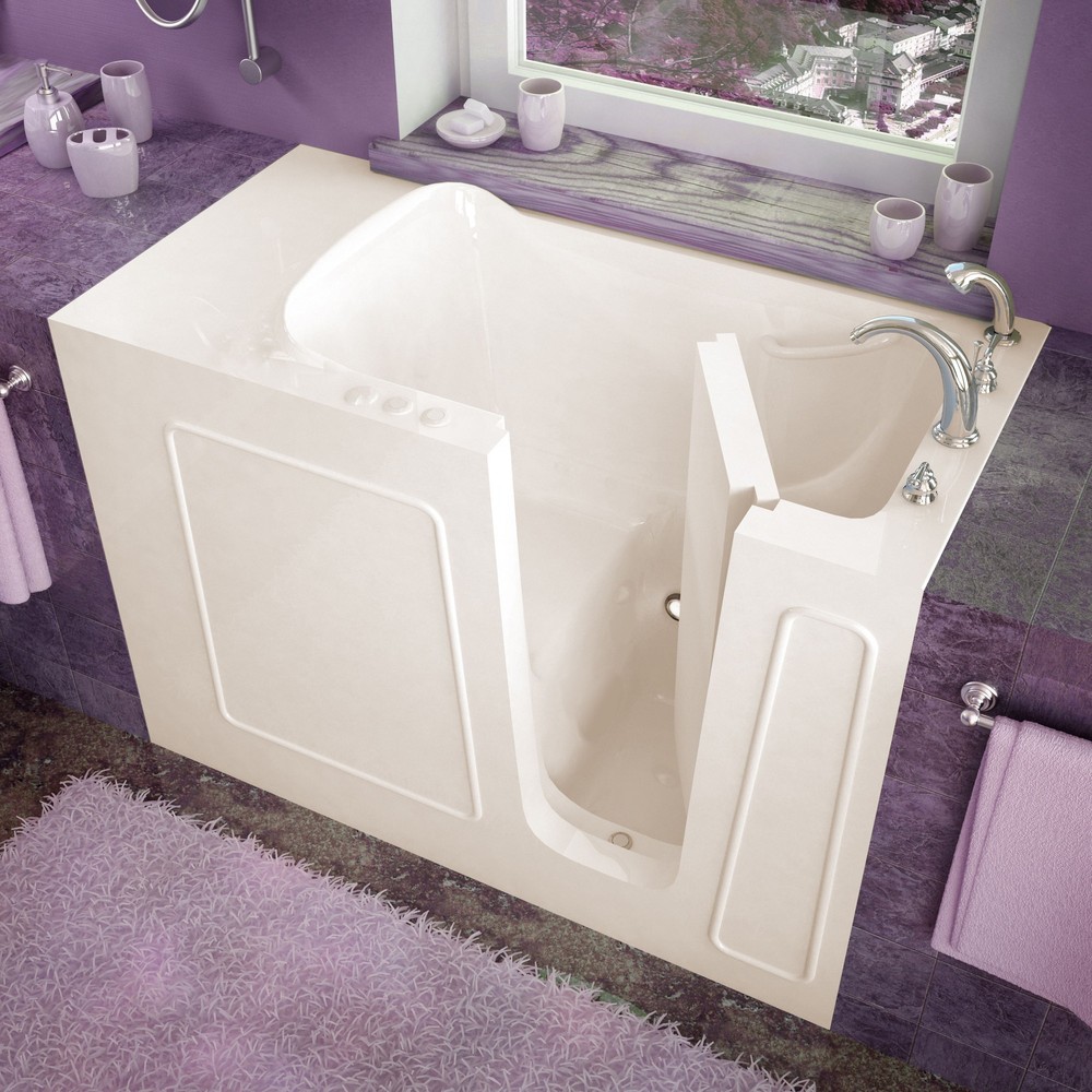 26x53 Right Drain Biscuit Soaking Walk-In Bathtub