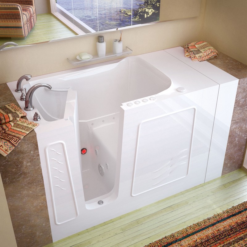 30x53 Left Drain White Whirlpool & Air Jetted Walk-In Bathtub