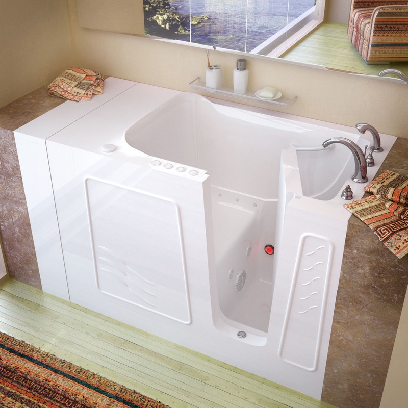 30x53 Right Drain White Whirlpool & Air Jetted Walk-In Bathtub