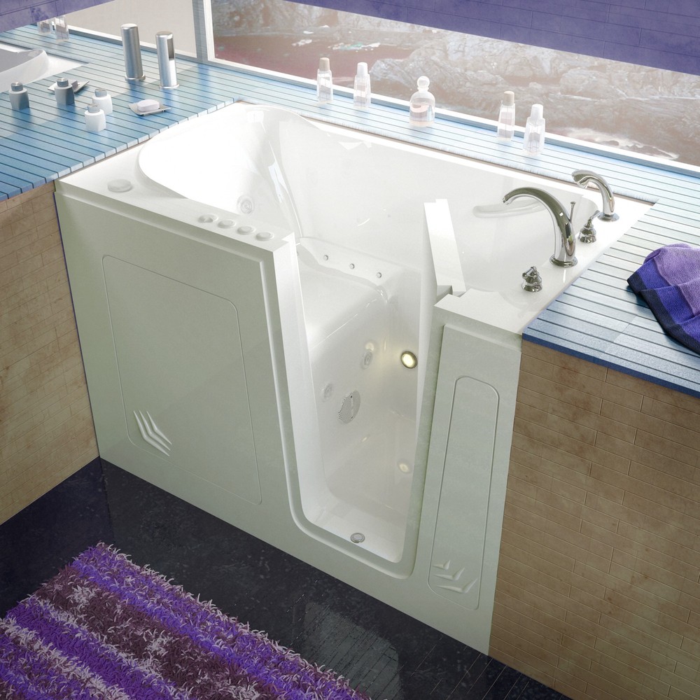 30x54 Right Drain White Whirlpool & Air Jetted Walk-In Bathtub