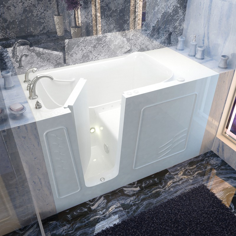 30x60 Left Drain White Air Jetted Walk-In Bathtub