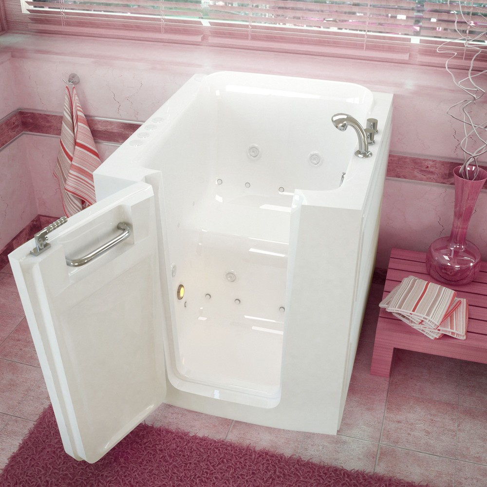 32x38 Left Drain White Whirlpool & Air Jetted Walk-In Bathtub