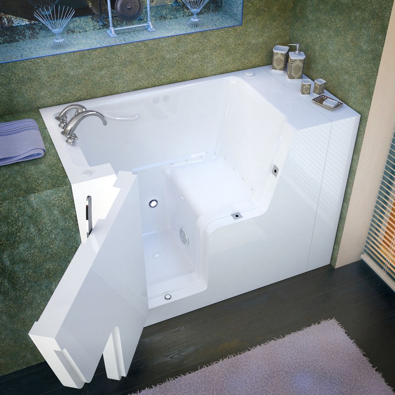 29x53 Left Drain White Air Jetted Wheelchair Accessible Walk-In Bathtub