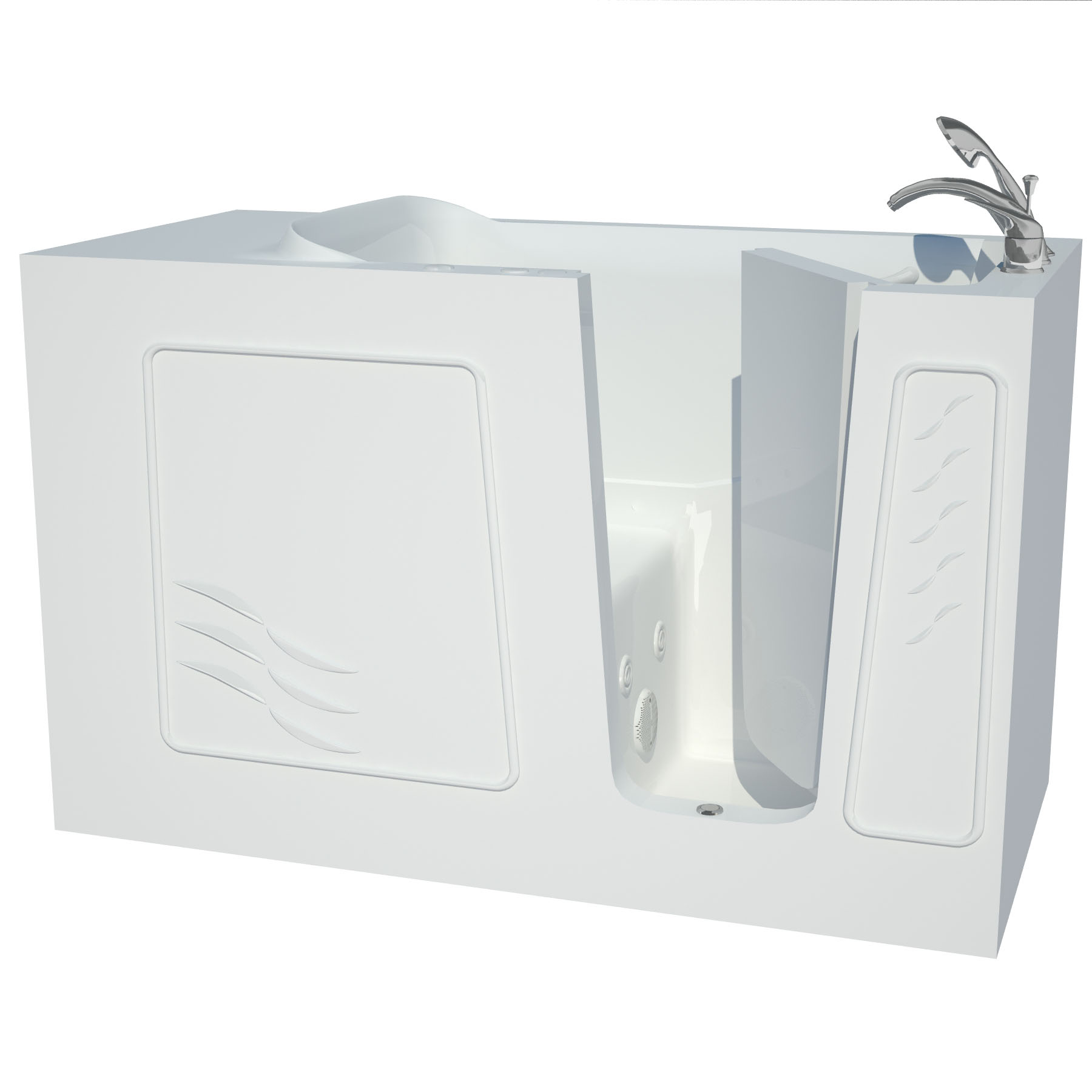 30 x 60 White Whirlpool Walk-In Tub Right