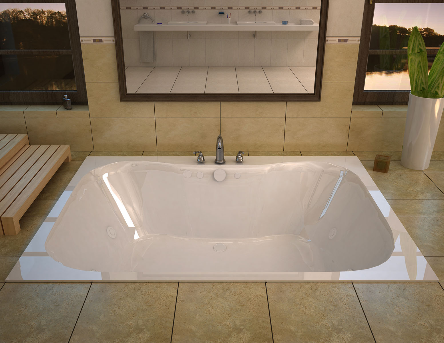 Flora 40 x 60 Rectangular Whirlpool Jetted Bathtub