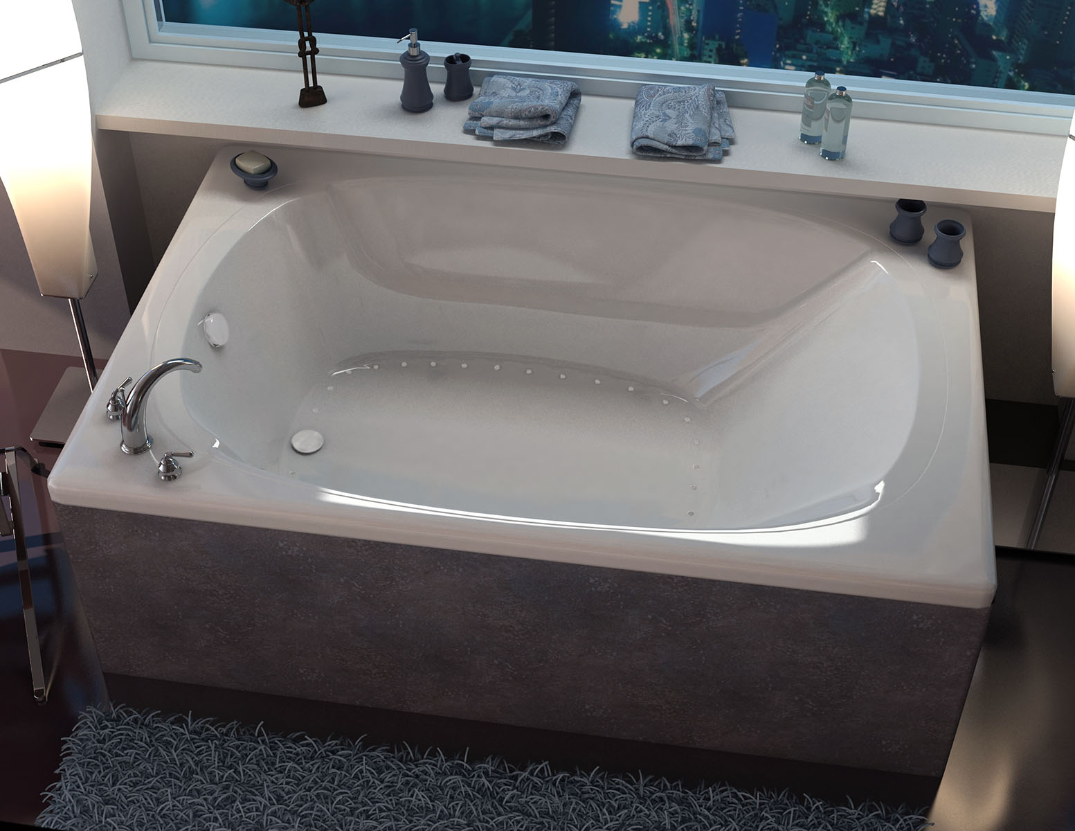 Aqui 48 x 78 Corner Air Jetted Bathtub