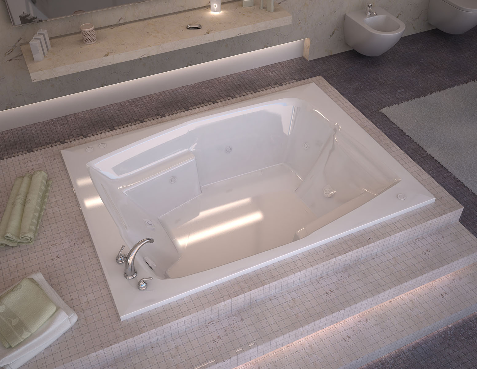 Capri 54 x 72 Rectangular Whirlpool Jetted Bathtub