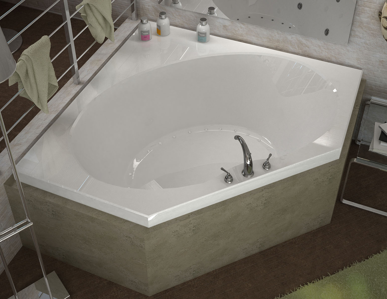 Luna 60 x 60 Corner Air Jetted Bathtub