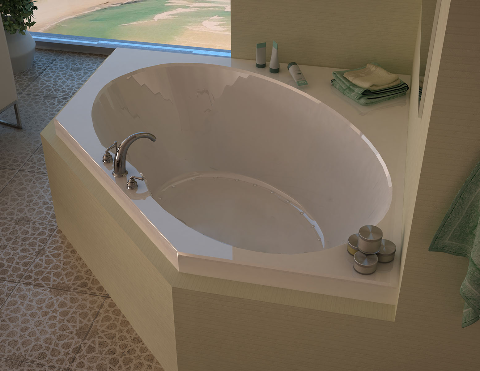 Stella 60 x 60 Corner Air Jetted Bathtub