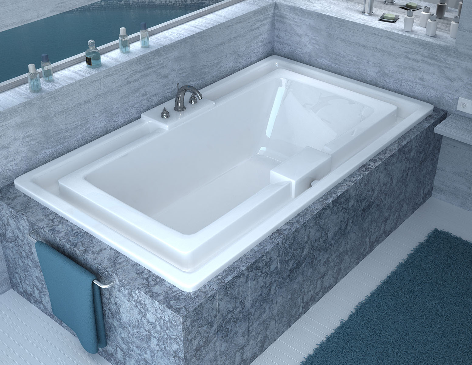 Celio 46 x 78 Endless Flow Soaking Bathtub