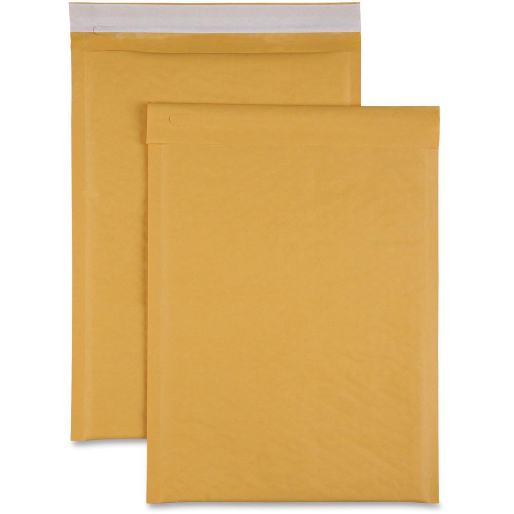 Sparco Size 4 Bubble Cushioned Mailers - Bubble - #4 - 9 1/2" Width x 14 1/5" Length - Self-sealing - Kraft - 100 / Carton - Kra