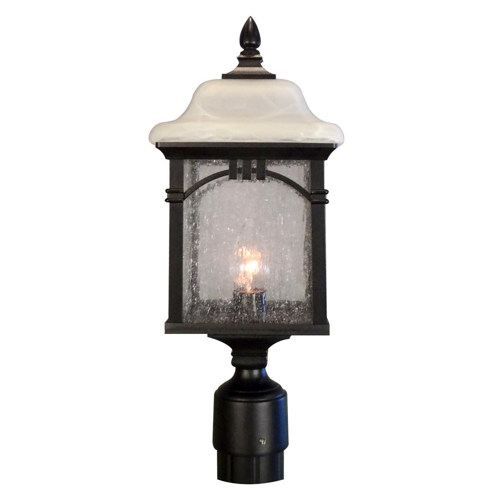 Sonoma F-2750-BLK Medium Post Mount 1 Light Outdoor Lighting Water Glass