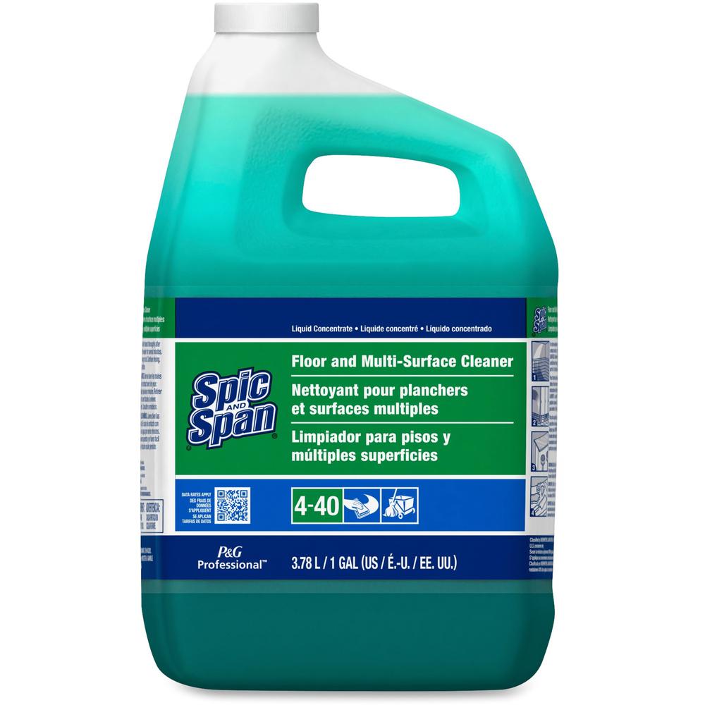 Spic and Span Floor and Multi-Surface Cleaner - Concentrate Liquid - 128 fl oz (4 quart) - 1 Each - Green